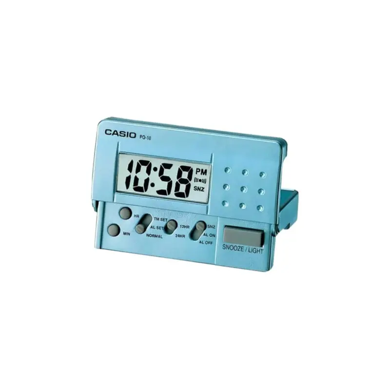 Casio Clock Blue Case Table Alarm Clock Pq-10D-2R-P 1
