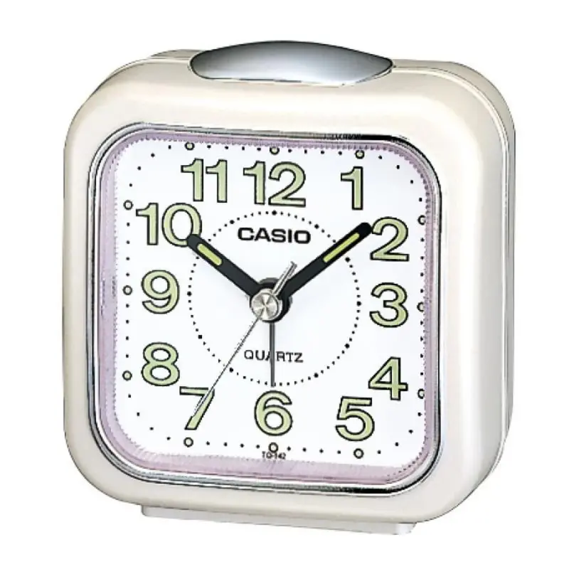Casio Clock Standard Traveler White Table Clock Tq-142-7D-P 1