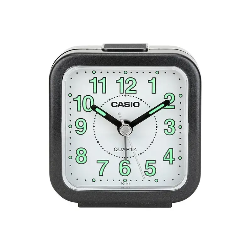 Casio Clock White Dial Black Case Alarm Clock Tq-141-1Dudf-P 1