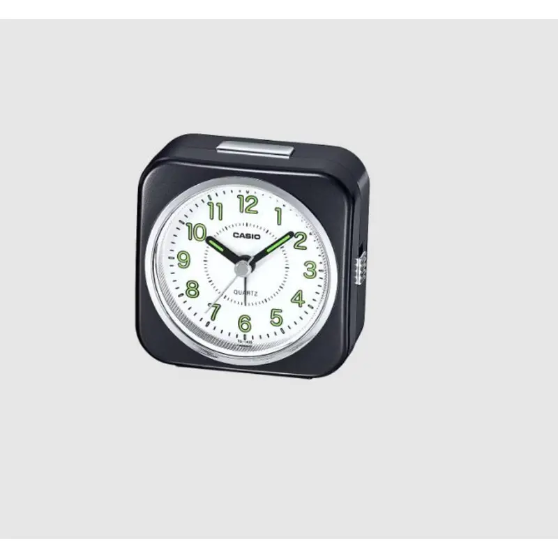 Casio Clock White Dial Black Resin Table Clock Tq-143S-1Df-P 1