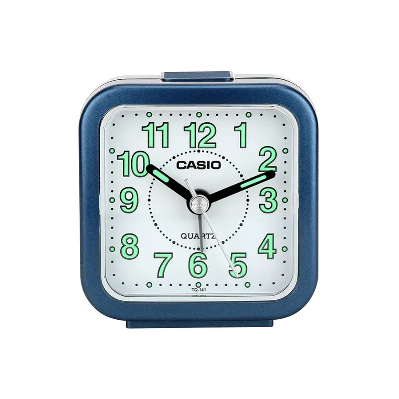 Casio Clock White Dial Blue Case Alarm Clock Tq-141-2Dudf-P 1