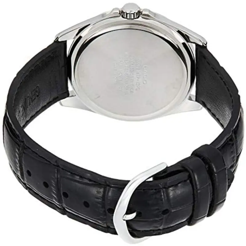 Casio Date Day Genuine Whte Dial Black Leather Men's Watch Mtp-1370L-7Avdf-P 2