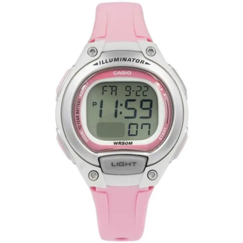 Casio Digital Lw-203-4Avdf-P Pink Resin Strap Kid Girls 1