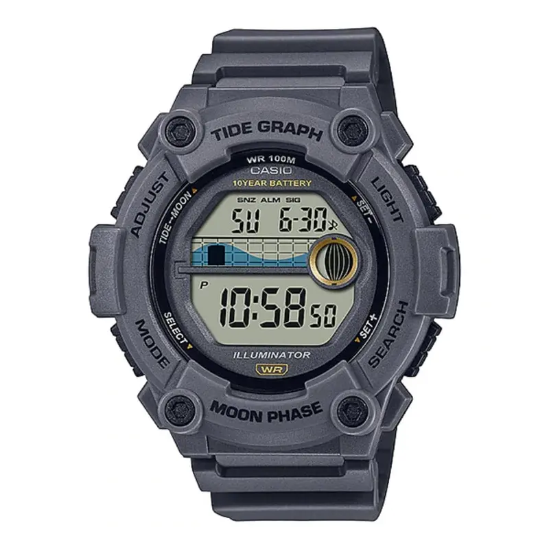 Casio Digital Sporty Ws-1300H-8Avdf Gray Resin Strap Men Watch 1