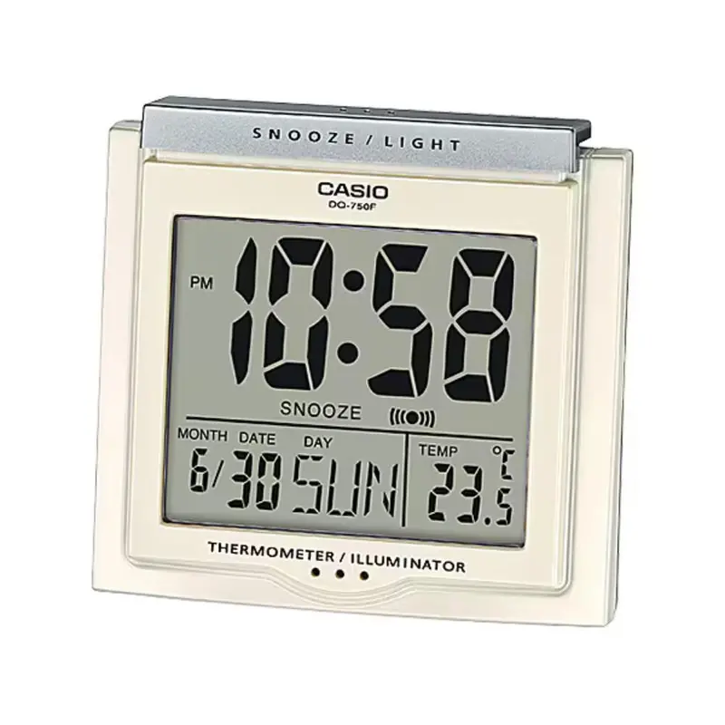 Casio Digital White Table Clock Dq-750F-7D-P 1