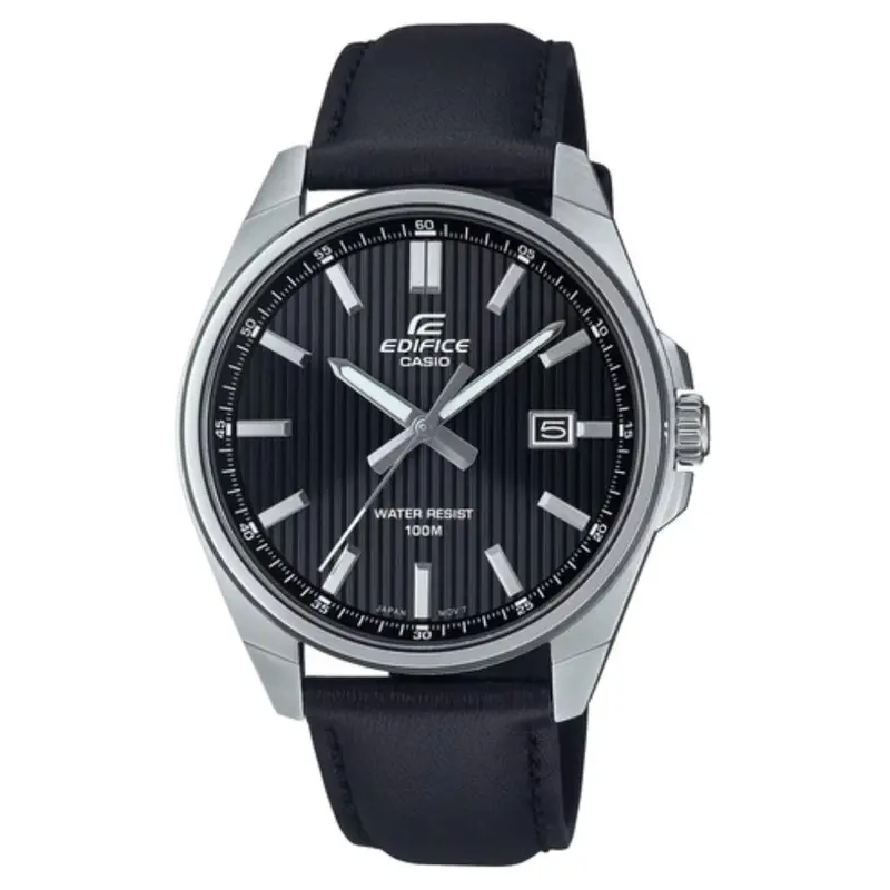 Casio Edifice Analog Black Leather Strap Men's Watch Efv-150L-1Avudf-P 1