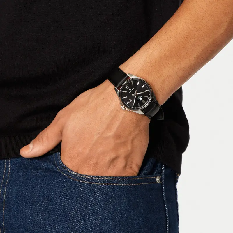 Casio Edifice Analog Black Leather Strap Men's Watch Efv-150L-1Avudf-P 2