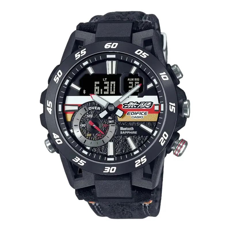Casio Edifice Black Alcantara Material Band Men Watch Ecb-40Mu-1Adr 1
