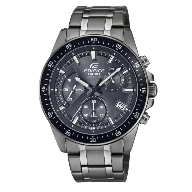 Casio Edifice Black Dial Grey Stainless Steel Strap Men Watch Efv-540Dc-1Cvudf 1