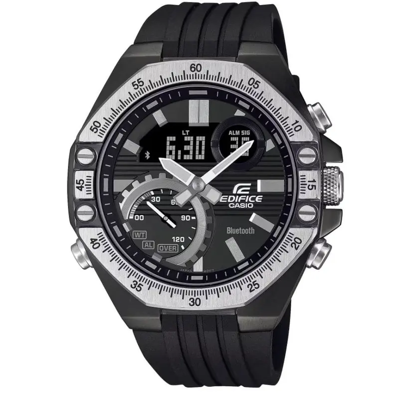 Casio Edifice Black Dial Resin Strap Men Watch Ecb-10Tp-1Adf 1
