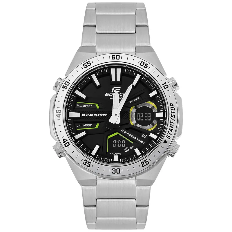 Casio Edifice Black Dial Silver Stainless Steel Strap Men Watch Efv-C110d-1A3vdf-P 1