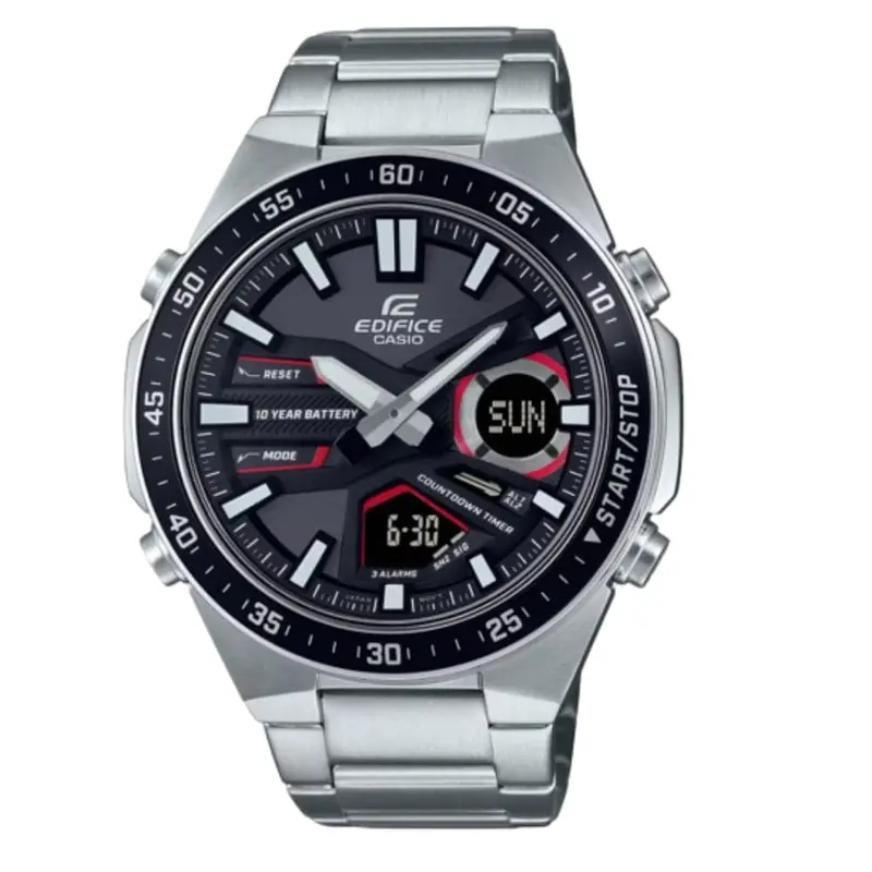 Casio Edifice Black Dial Silver Stainless Steel Strap Men Watch Efv-C110d-1A4vdf-P 1