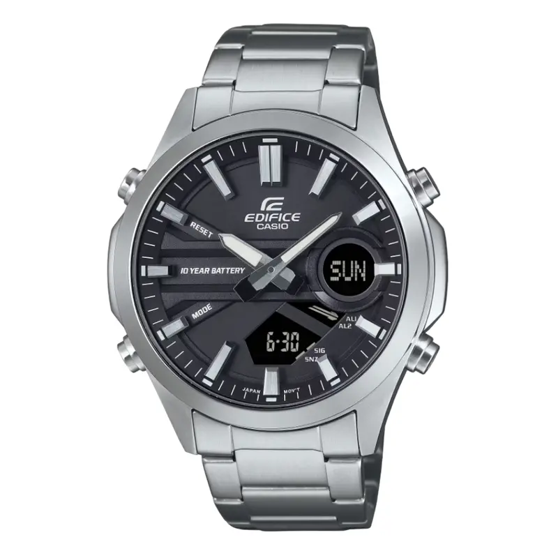 Casio Edifice Black Dial Silver Stainless Steel Strap Men Watch Efv-C120d-1Adf 2