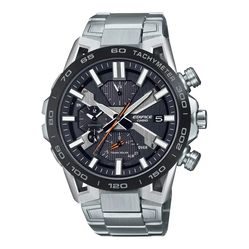 Casio Edifice Black Dial Silver Stainless Steel Strap Men Watch Eqb-2000Db-1Adr-P 1