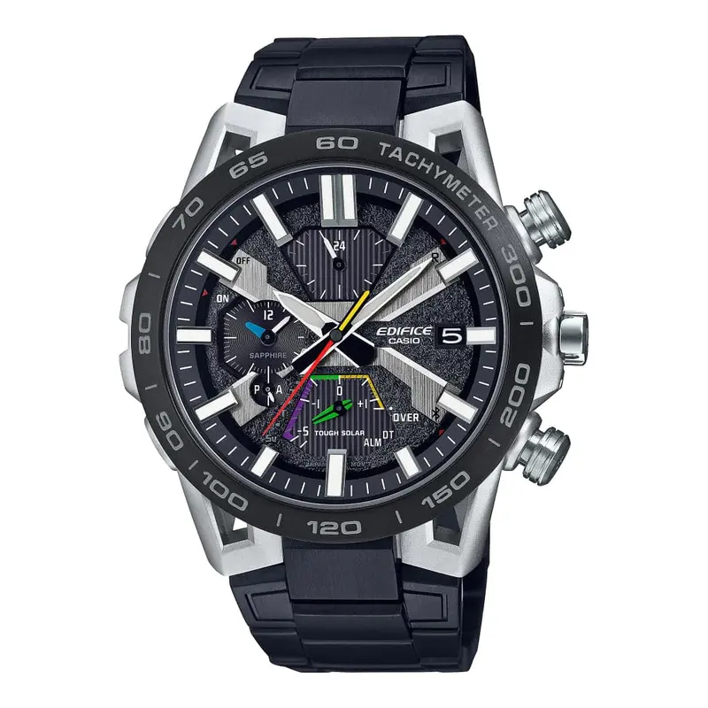 Casio Edifice Black Dial Silver Stainless Steel Strap Men Watch Eqb-2000Dc-1Adr 1