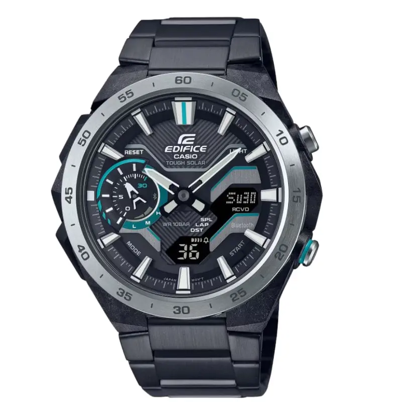 Casio Edifice Black Dial Stainless Steel Strap Men Watch Ecb-2200Dd-1Adf 1