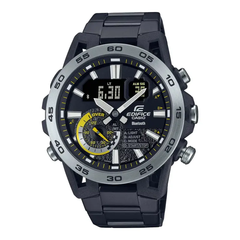 Casio Edifice Black Dial Stainless Steel Strap Men Watch Ecb-40Dc-1Adf 1