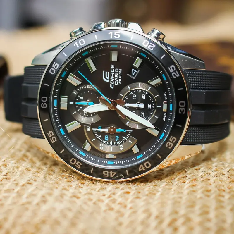 Casio Edifice Black Resin Strap Men Watch Efv-550P-1Avudf 2