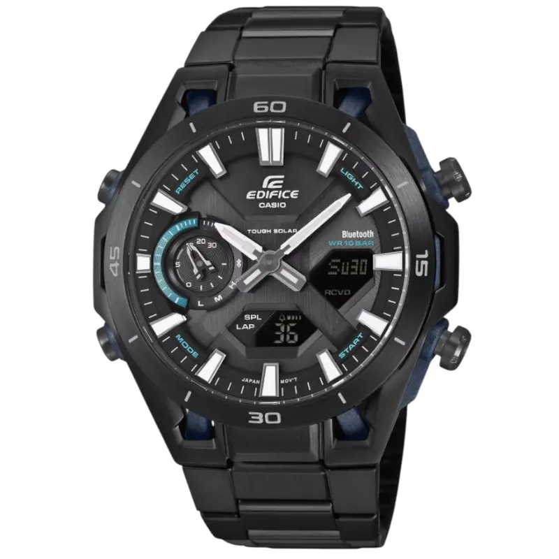 Casio Edifice Black Stainless Steel Strap Men's Watch Ecb-2300Dc-1Adf 1