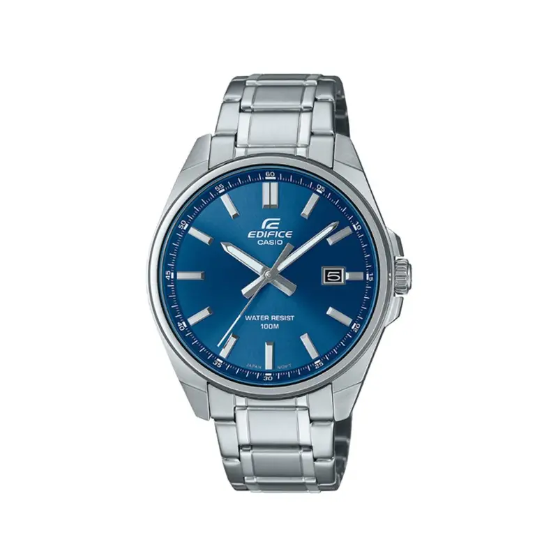 Casio Edifice Blue Dial Silver Stainless Steel Analog Men's Watch Efv-150D-2Avudf 1