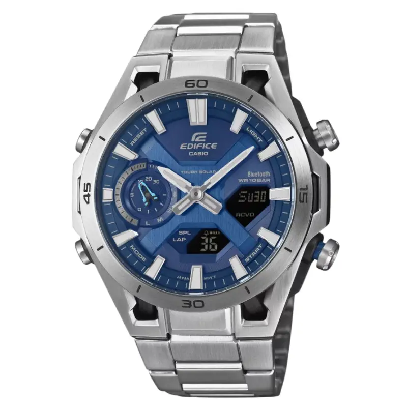 Casio Edifice Blue Dial Stainless Steel Strap Men's Watch - Mobile Link | Ecb-2300D-2Adf 1