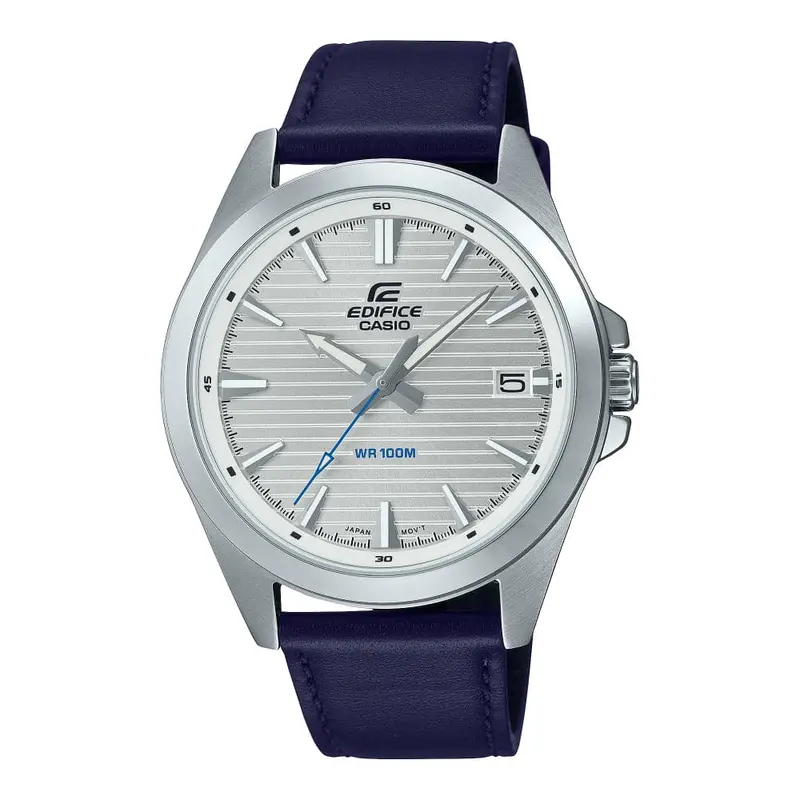 Casio Edifice Blue Leather Men Watch Efv-140L-7Avudf-P 1