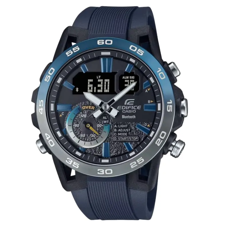 Casio Edifice Blue Resin Strap Men Watch Ecb-40Np-1Adf 1