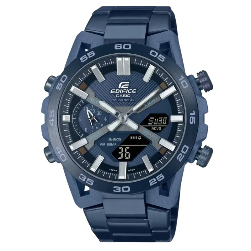 Casio Edifice Blue Stainless Steel Strap Men Watch Ecb-2000Cb-2Adf 1