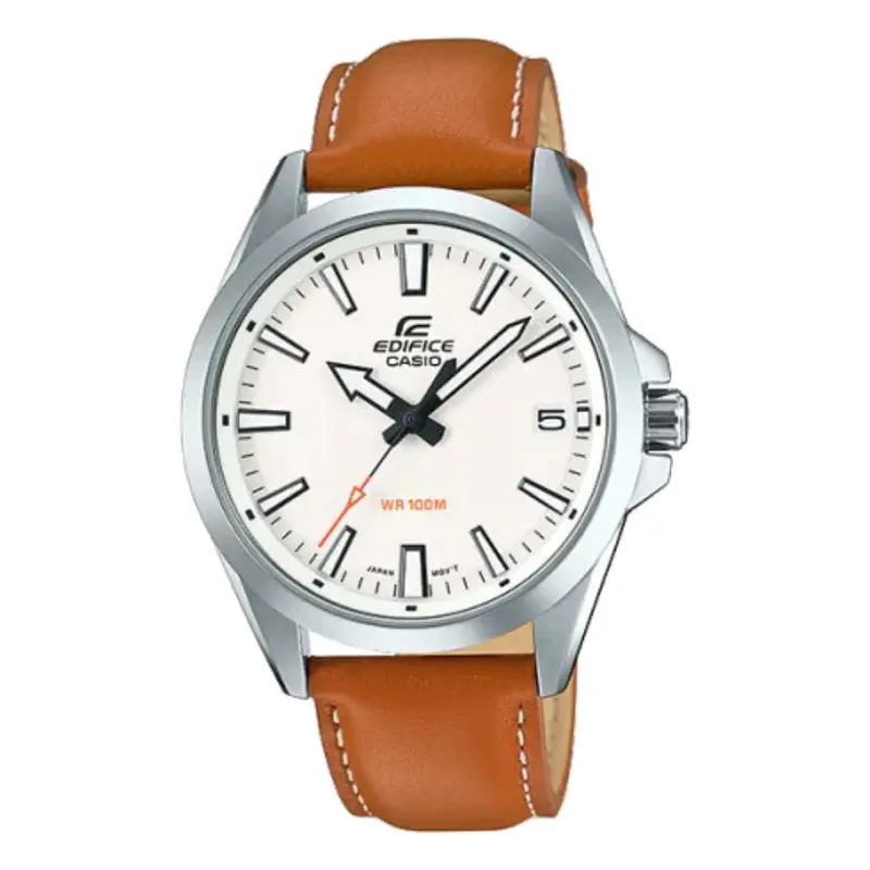 Casio Edifice Brown Leather Men's Watch Efv-100L-7Avudf-P 1