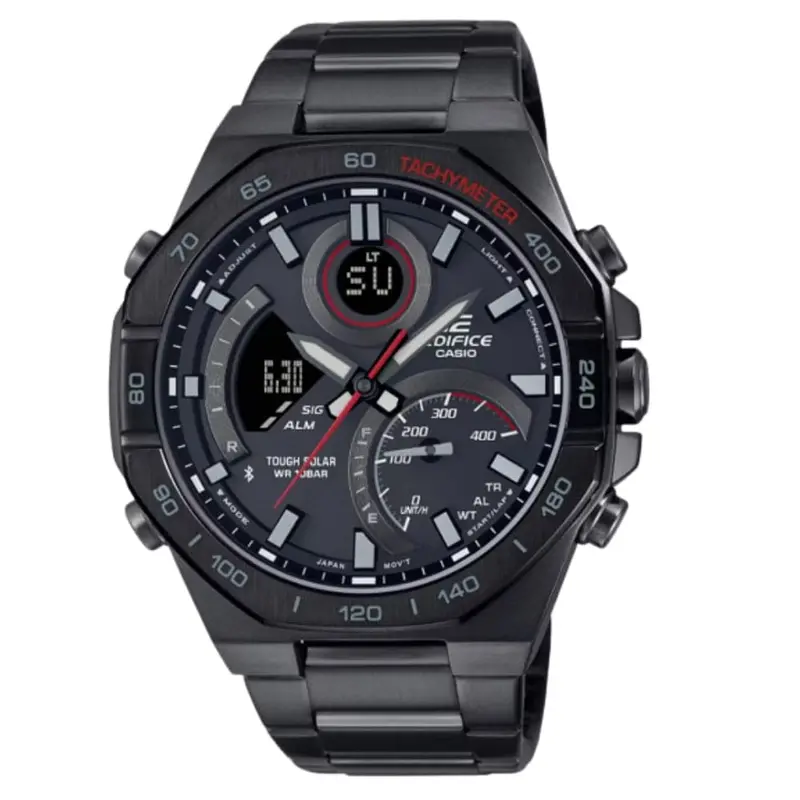 Casio Edifice Chronograph Black Dial And Stainless Steel Strap Men Watch Ecb-950Dc-1Adf 1