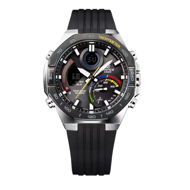 Casio Edifice Chronograph Black Dial Resin Strap Men Watch Ecb-950Mp-1Adf 2