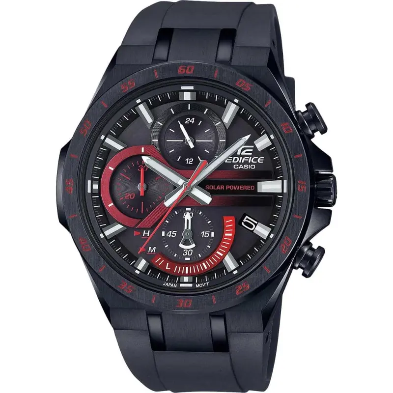 Casio Edifice Chronograph Black Dial Resin Strap Men Watch Eqs-920Pb-1Adr-P 1