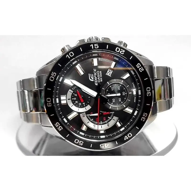 Casio Edifice Chronograph Black Dial Silver Stainless Steel Strap Men Watch Efv-550D-1Avudf-P 2