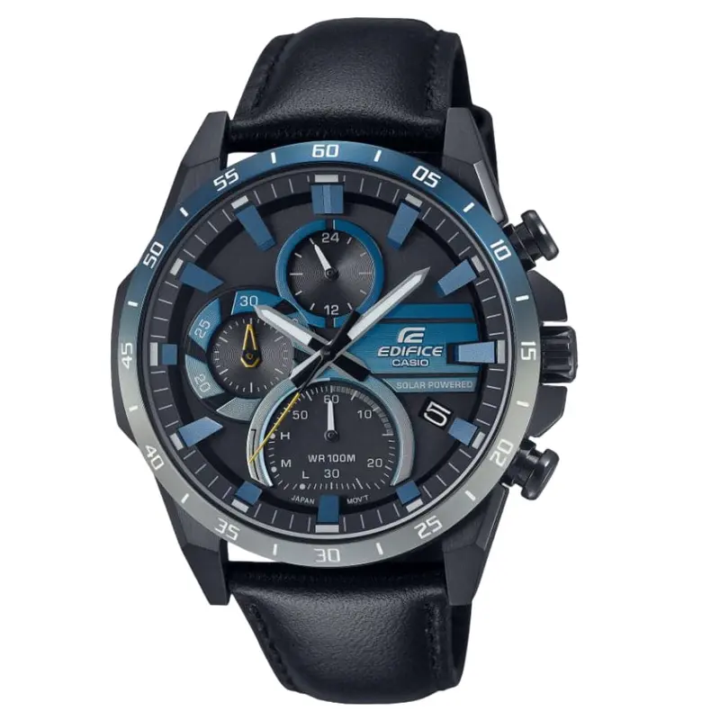 Casio Edifice Chronograph Black Leather Strap Men Watch Eqs-940Nl-1Avudf 1
