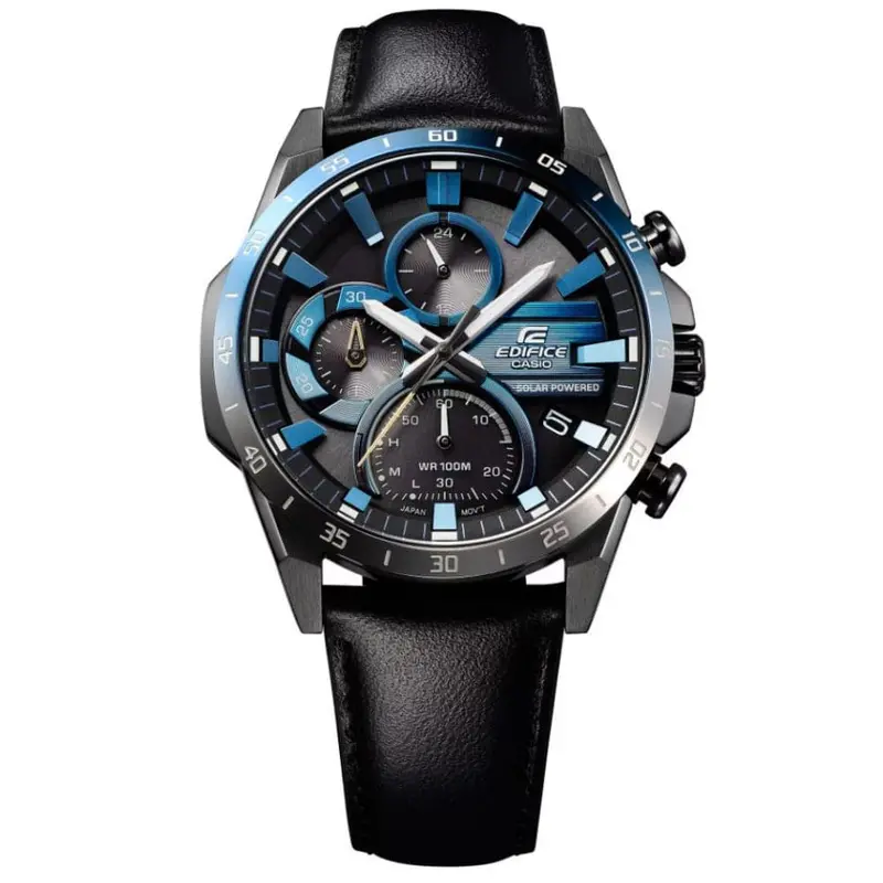 Casio Edifice Chronograph Black Leather Strap Men Watch Eqs-940Nl-1Avudf 2