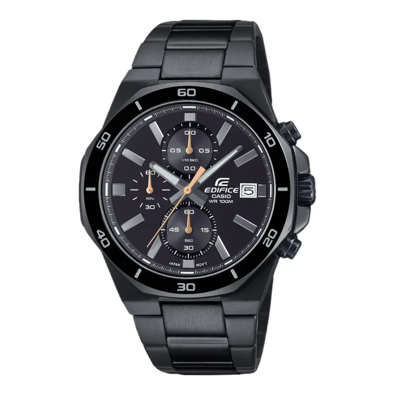 Casio Edifice Chronograph Black Stainless Steel Watch Efv-640Dc-1Avudf 1