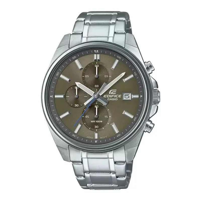 Casio Edifice Chronograph Brown Dial And Silver Stainless Steel Strap Men Watch Efv-610D-5Cvudf 1