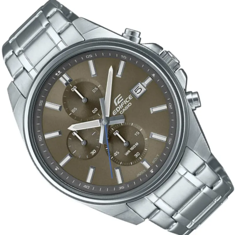Casio Edifice Chronograph Brown Dial And Silver Stainless Steel Strap Men Watch Efv-610D-5Cvudf 2