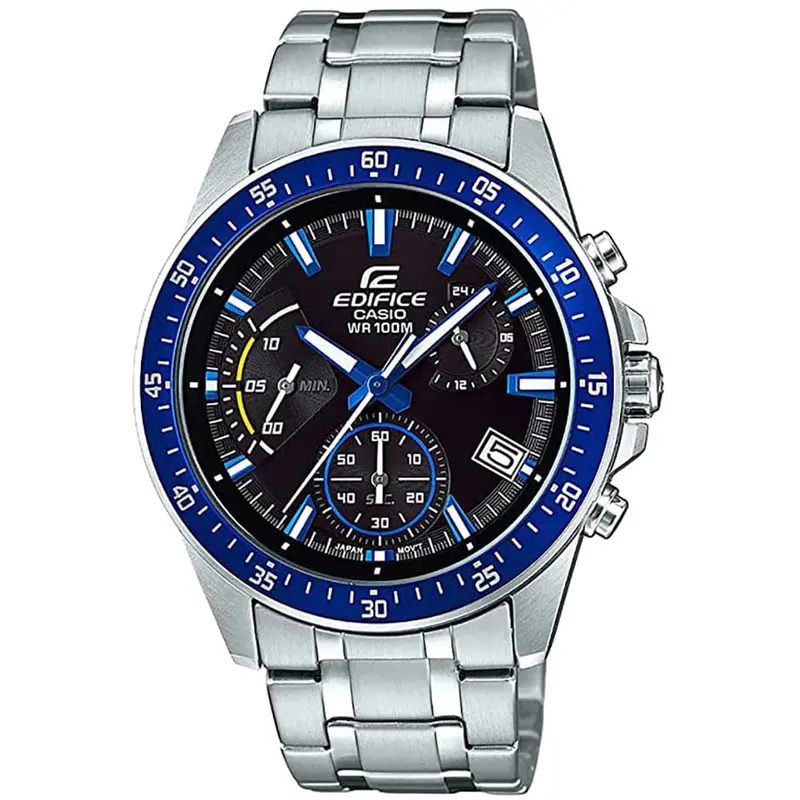 Casio Edifice Chronograph Silver Stainless Steel Strap Men Watch Efv-540D-1A2vudf-P 1