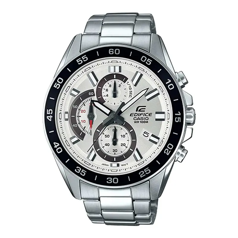 Casio Edifice Chronograph Silver Stainless Steel Strap Men Watch Efv-550D-7Avudf 1