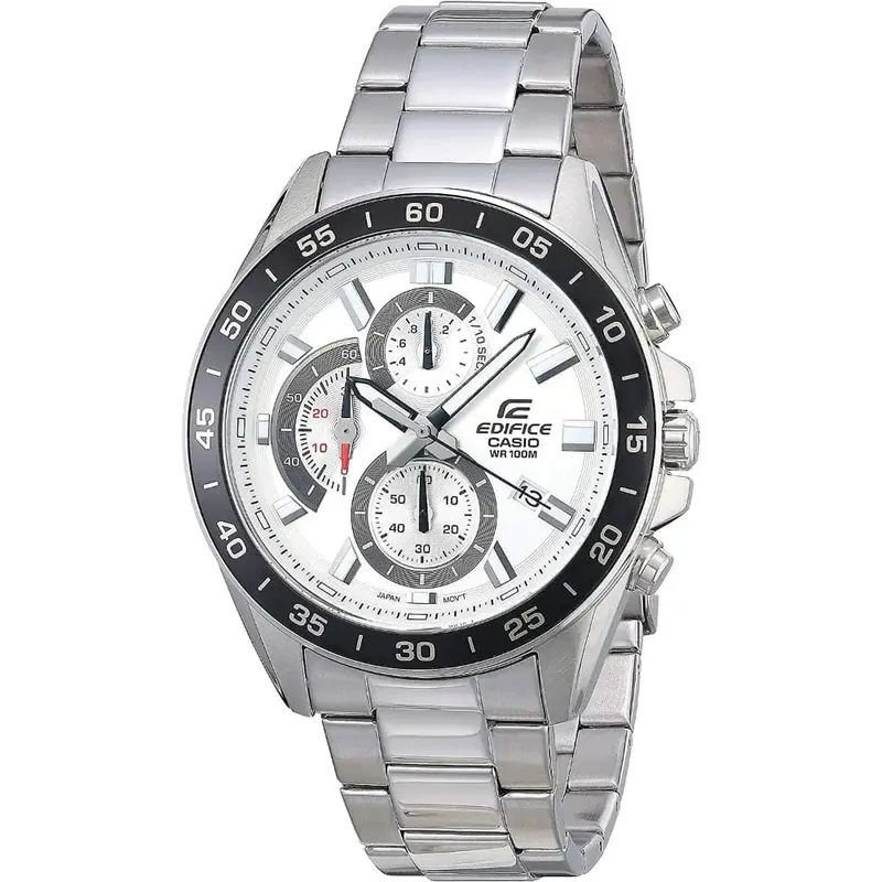Casio Edifice Chronograph Silver Stainless Steel Strap Men Watch Efv-550D-7Avudf-P 1