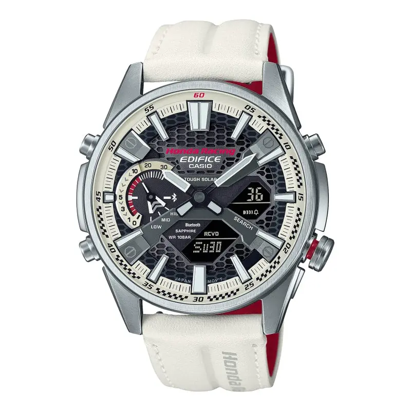Casio Edifice Ecb-S100hr-1Adr White Leather Men's Watch 1
