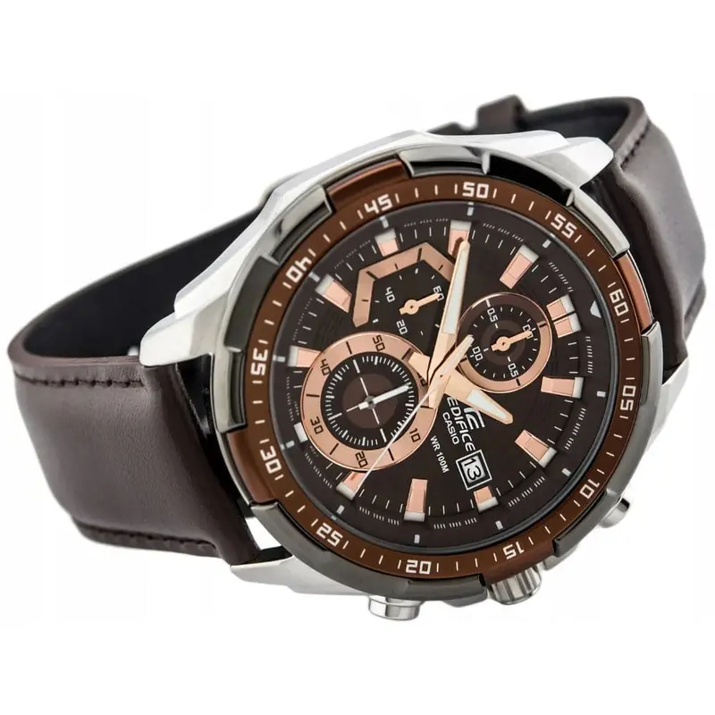 Casio Edifice Efr-539L-5Avudf-P Brown Leather Men Watch 2