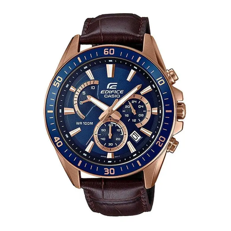 Casio Edifice Efr-552Gl-2Avudf Chronograph Brown Leather Strap Men's Watch 1