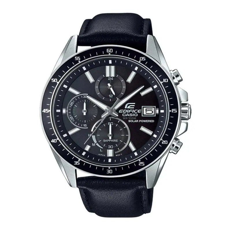 Casio Edifice Efs-S510l-1Avudf Chronograph Black Leather Strap Men's Watch 1
