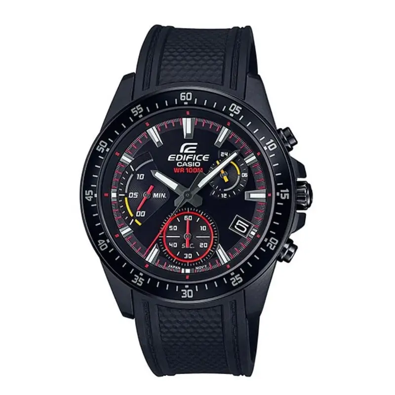 Casio Edifice Efv-540Pb-1Avudf Chronograph Quartz Rubber Strap Black Men's Watch 1