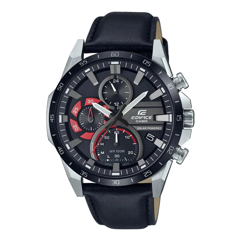 Casio Edifice Eqs-940Bl-1Avudf Black Leather Men Watch 1