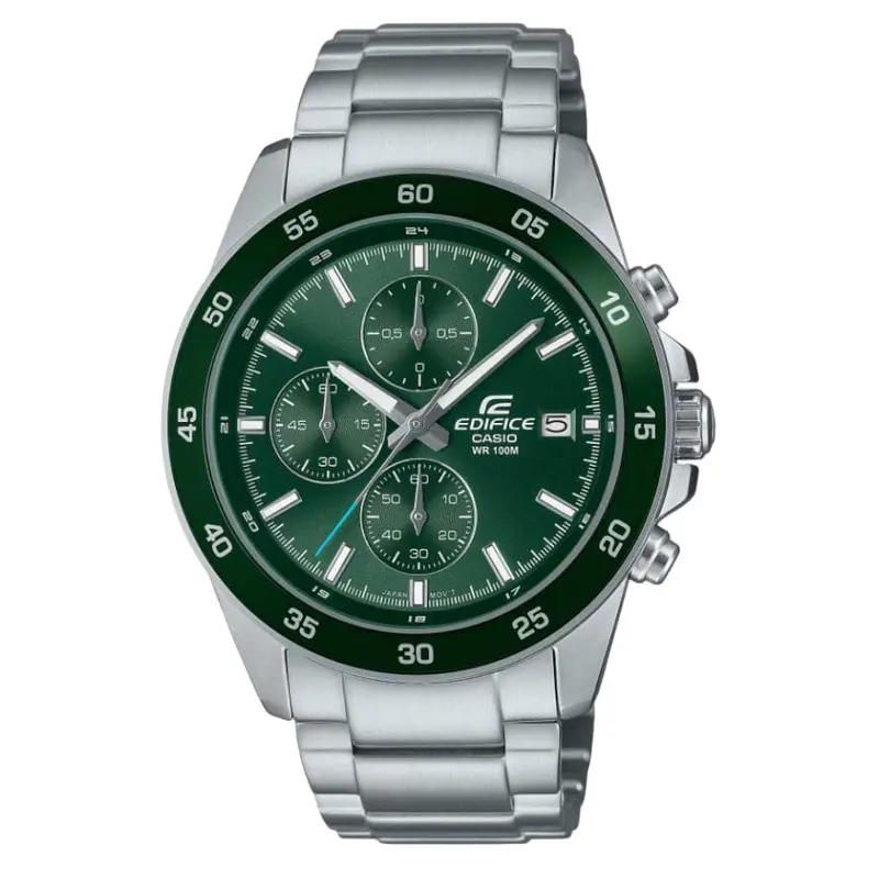 Casio Edifice Green Dial Silver Stainless Steel Strap Men Watch Efr-526D-3Avudf 1