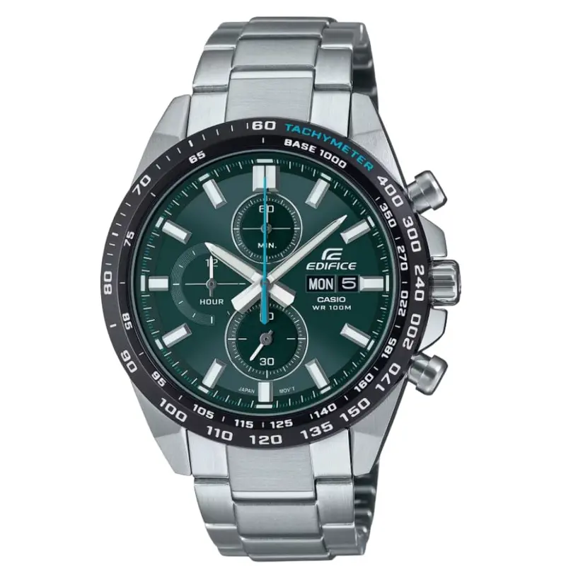 Casio Edifice Green Dial Silver Stainless Steel Strap Men Watch Efr-574Db-3Avudf 1