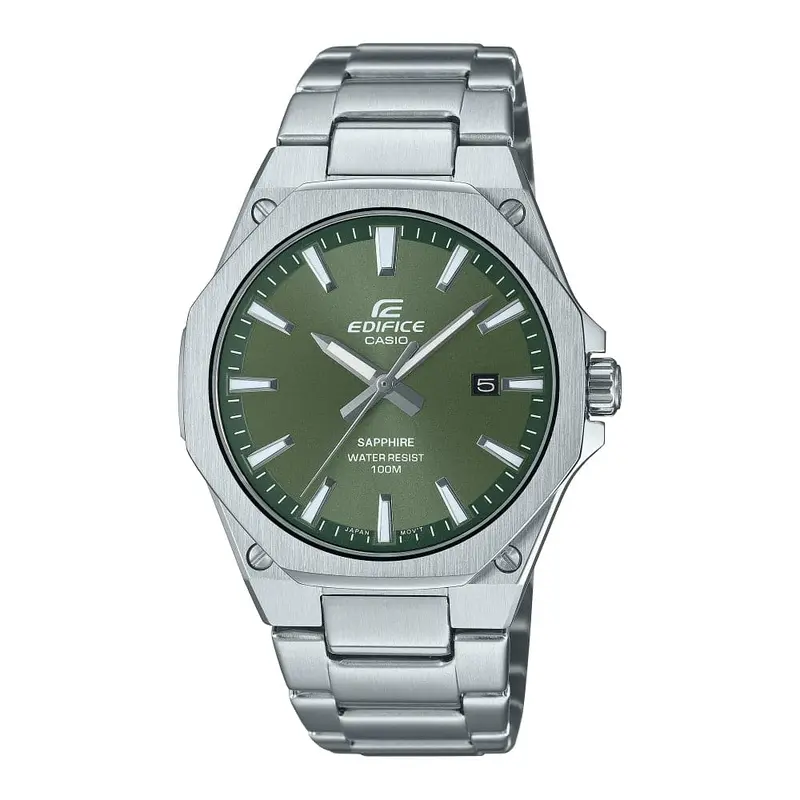 Casio Edifice Green Dial Silver Stainless Steel Strap Men Watch Efr-S108d-3Avudf 1